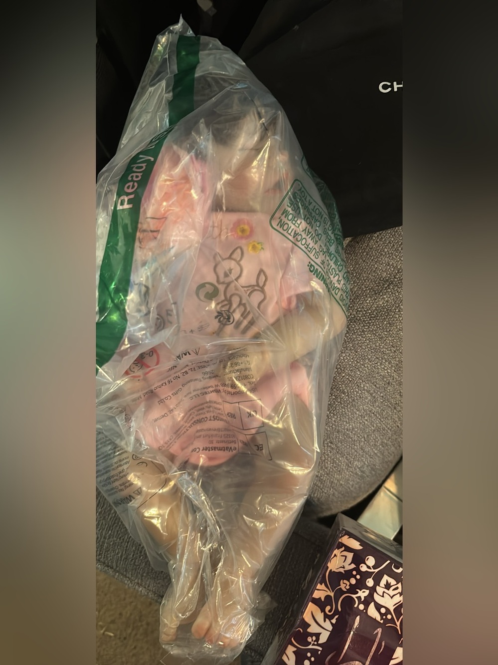 Plush Pink real born Doll new